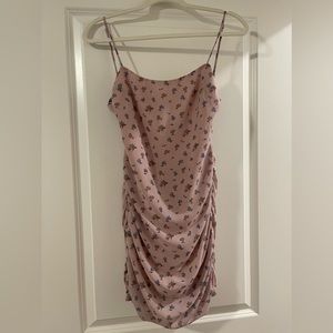 Cotton Candy LA Pink Floral Open Back Ruched Dress